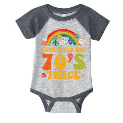 I Survived the 70s Twice Funny 90th Birthday Retro Infant Baby Jersey Bodysuit