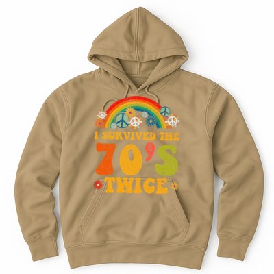 I Survived the 70s Twice Funny 90th Birthday Retro Hoodie