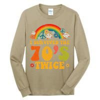I Survived the 70s Twice Funny 90th Birthday Retro Tall Long Sleeve T-Shirt