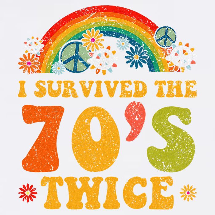 I Survived the 70s Twice Funny 90th Birthday Retro Garment-Dyed Sweatshirt