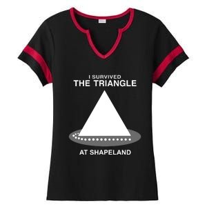 I Survived The Triangle At Shapeland Ladies Halftime Notch Neck Tee