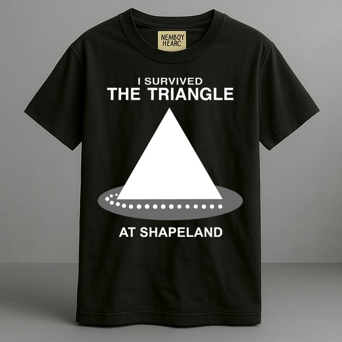 I Survived The Triangle At Shapeland Garment-Dyed Heavyweight T-Shirt