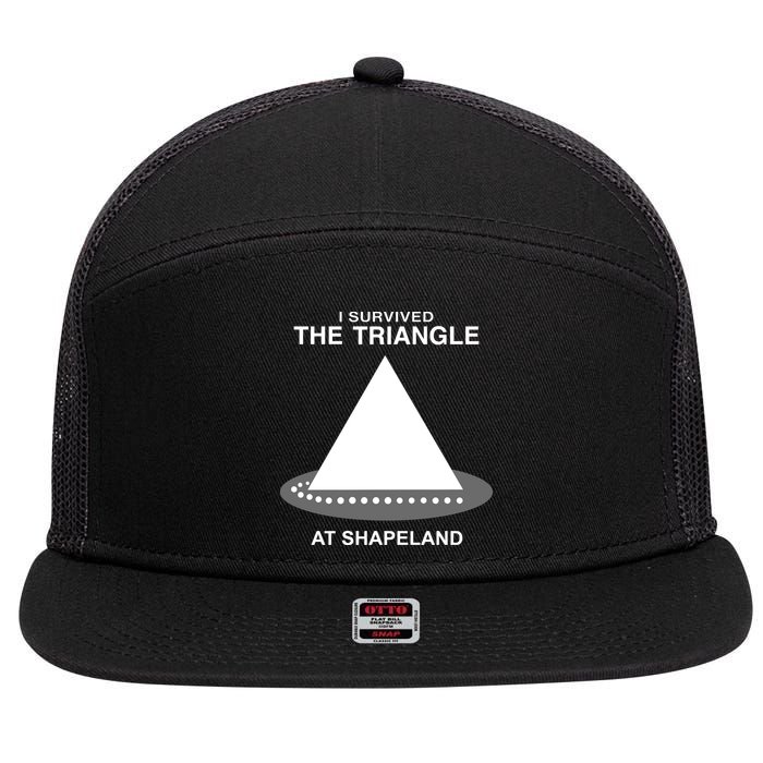 I Survived The Triangle At Shapeland 7 Panel Mesh Trucker Snapback Hat