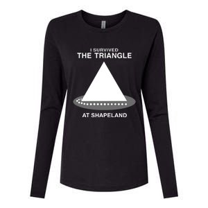 I Survived The Triangle At Shapeland Womens Cotton Relaxed Long Sleeve T-Shirt