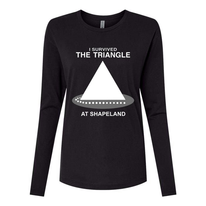 I Survived The Triangle At Shapeland Womens Cotton Relaxed Long Sleeve T-Shirt