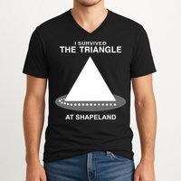 I Survived The Triangle At Shapeland V-Neck T-Shirt