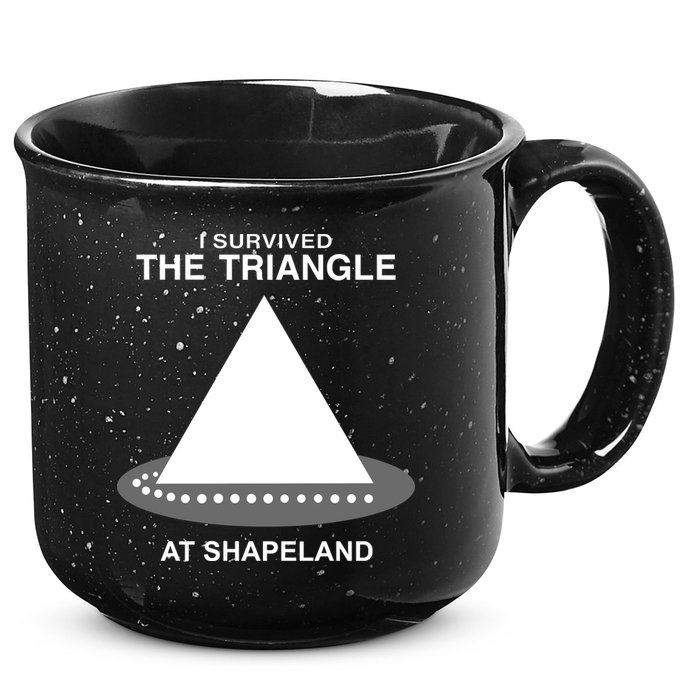 I Survived The Triangle At Shapeland 15oz Campfire Ceramic Mug
