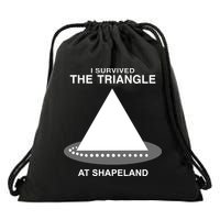 I Survived The Triangle At Shapeland Drawstring Bag
