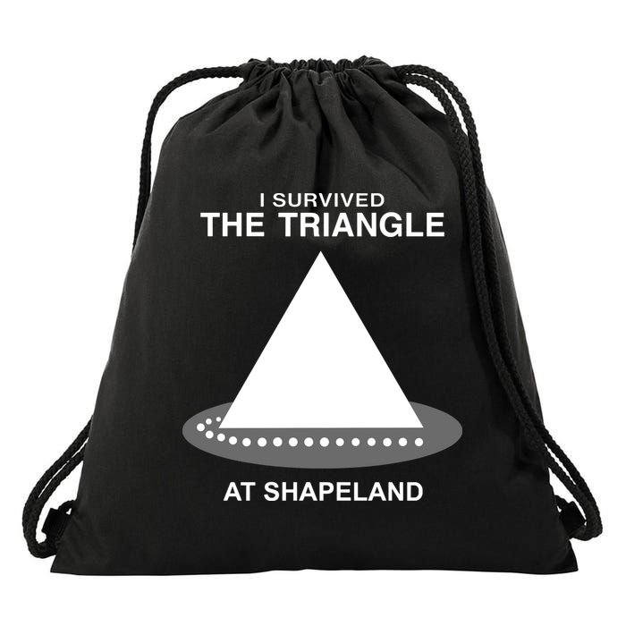I Survived The Triangle At Shapeland Drawstring Bag