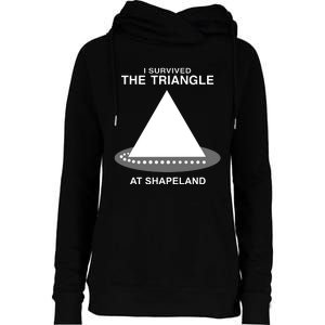 I Survived The Triangle At Shapeland Womens Funnel Neck Pullover Hood