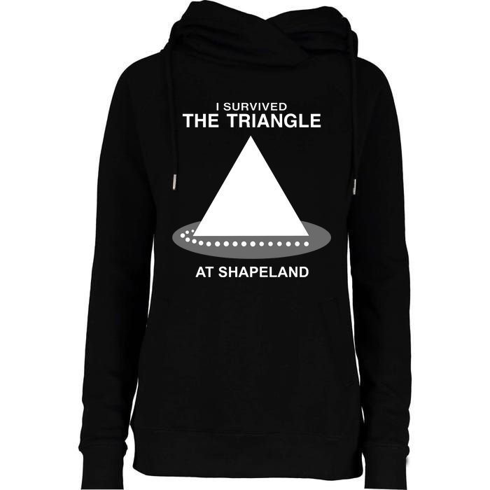 I Survived The Triangle At Shapeland Womens Funnel Neck Pullover Hood