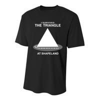 I Survived The Triangle At Shapeland Youth Performance Sprint T-Shirt