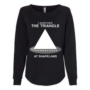 I Survived The Triangle At Shapeland Womens California Wash Sweatshirt