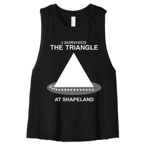 I Survived The Triangle At Shapeland Women's Racerback Cropped Tank