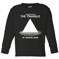 I Survived The Triangle At Shapeland Toddler Long Sleeve Shirt