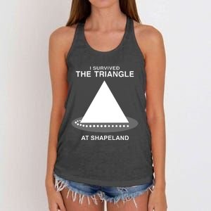 I Survived The Triangle At Shapeland Women's Knotted Racerback Tank