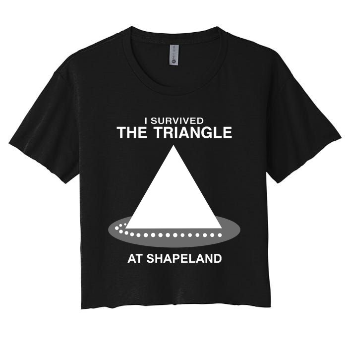 I Survived The Triangle At Shapeland Women's Crop Top Tee