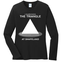 I Survived The Triangle At Shapeland Ladies Long Sleeve Shirt