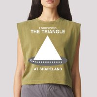I Survived The Triangle At Shapeland Garment-Dyed Women's Muscle Tee