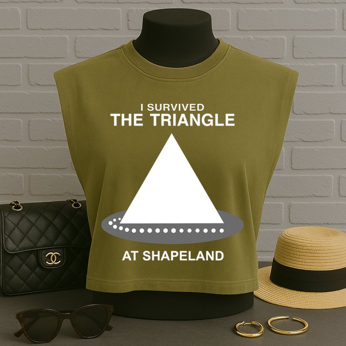 I Survived The Triangle At Shapeland Garment-Dyed Women's Muscle Tee