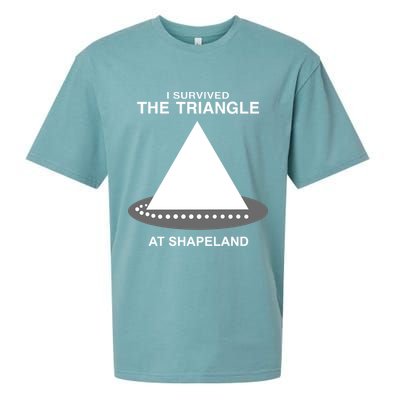 I Survived The Triangle At Shapeland Sueded Cloud Jersey T-Shirt