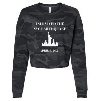 I Survived The Nyc Earthquake Cropped Pullover Crew