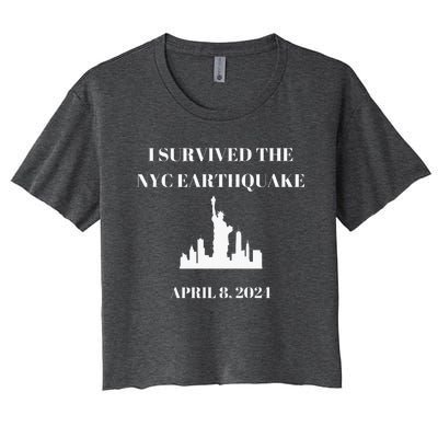 I Survived The Nyc Earthquake Women's Crop Top Tee