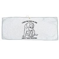 I Saw The Face Of God And It Was Weeping Large Microfiber Waffle Golf Towel