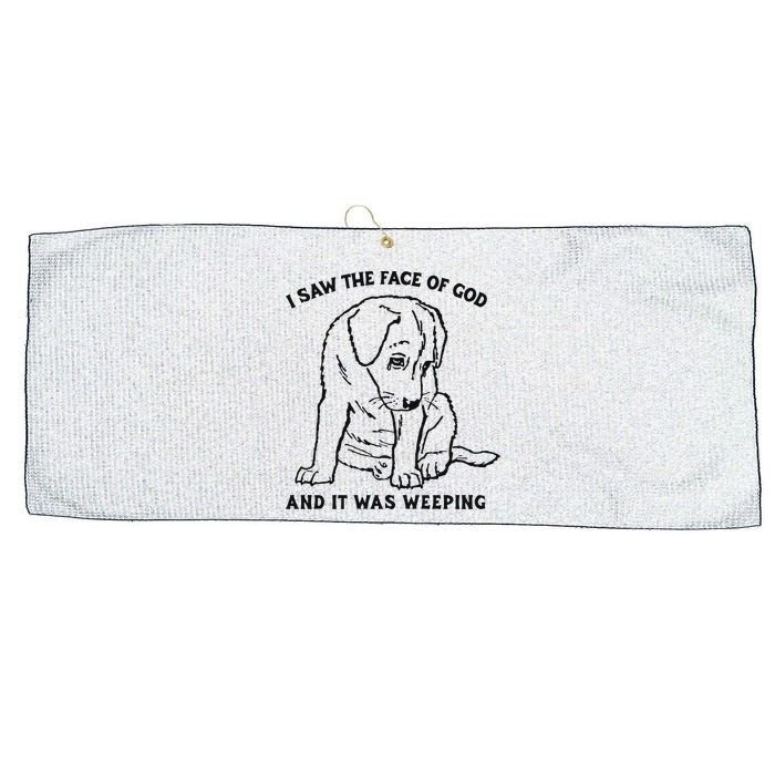 I Saw The Face Of God And It Was Weeping Large Microfiber Waffle Golf Towel