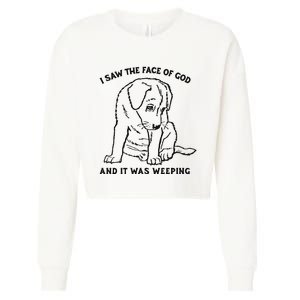 I Saw The Face Of God And It Was Weeping Cropped Pullover Crew