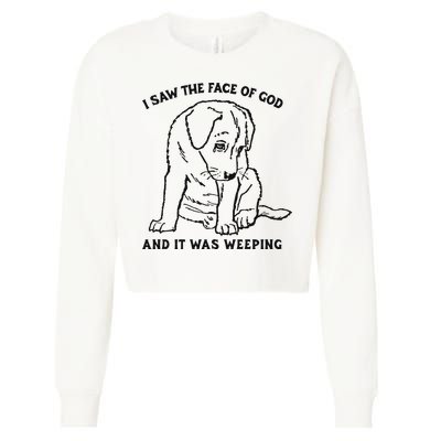 I Saw The Face Of God And It Was Weeping Cropped Pullover Crew