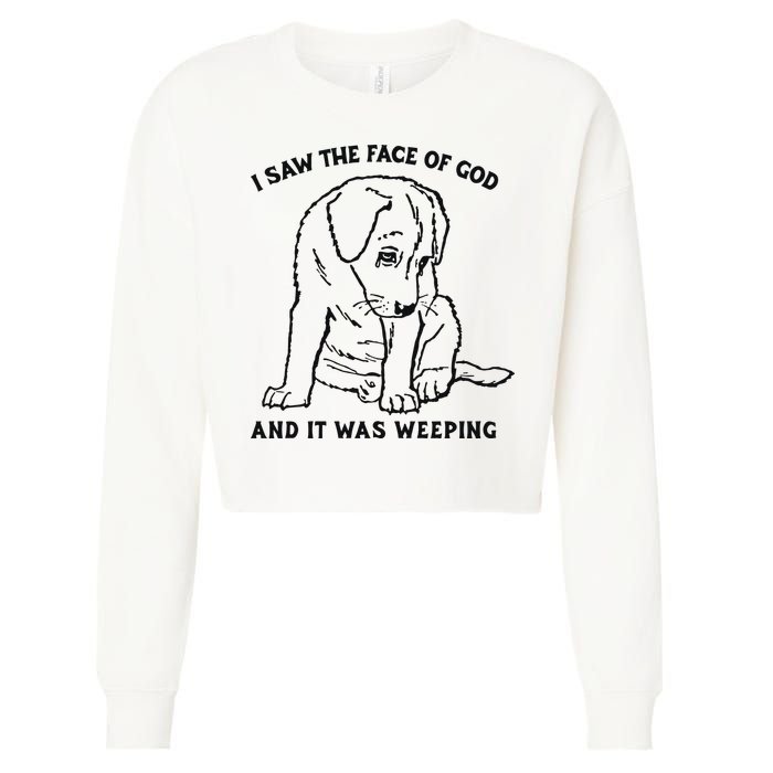 I Saw The Face Of God And It Was Weeping Cropped Pullover Crew