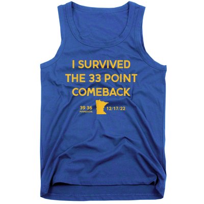 I Survived The 33 Point Comeback Football Tank Top