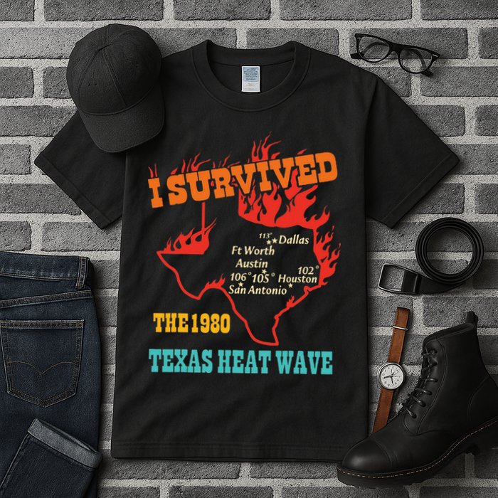 I Survived The 1980 Texas Heat Wave Vintage Quote Tall T-Shirt