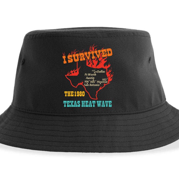 I Survived The 1980 Texas Heat Wave Vintage Quote Sustainable Bucket Hat