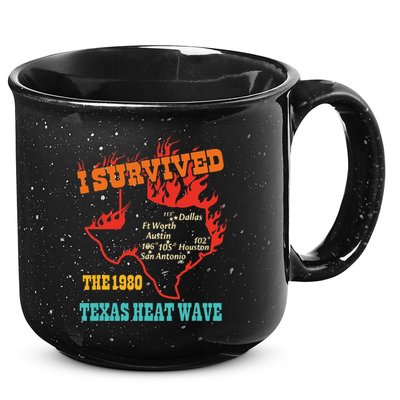 I Survived The 1980 Texas Heat Wave Vintage Quote 15oz Campfire Ceramic Mug