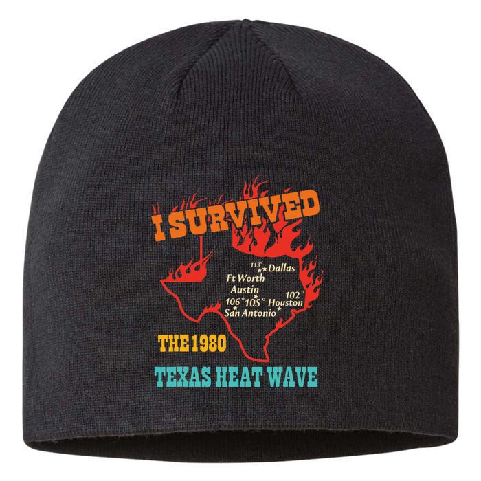 I Survived The 1980 Texas Heat Wave Vintage Quote Sustainable Beanie