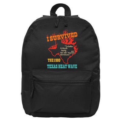 I Survived The 1980 Texas Heat Wave Vintage Quote 16 in Basic Backpack