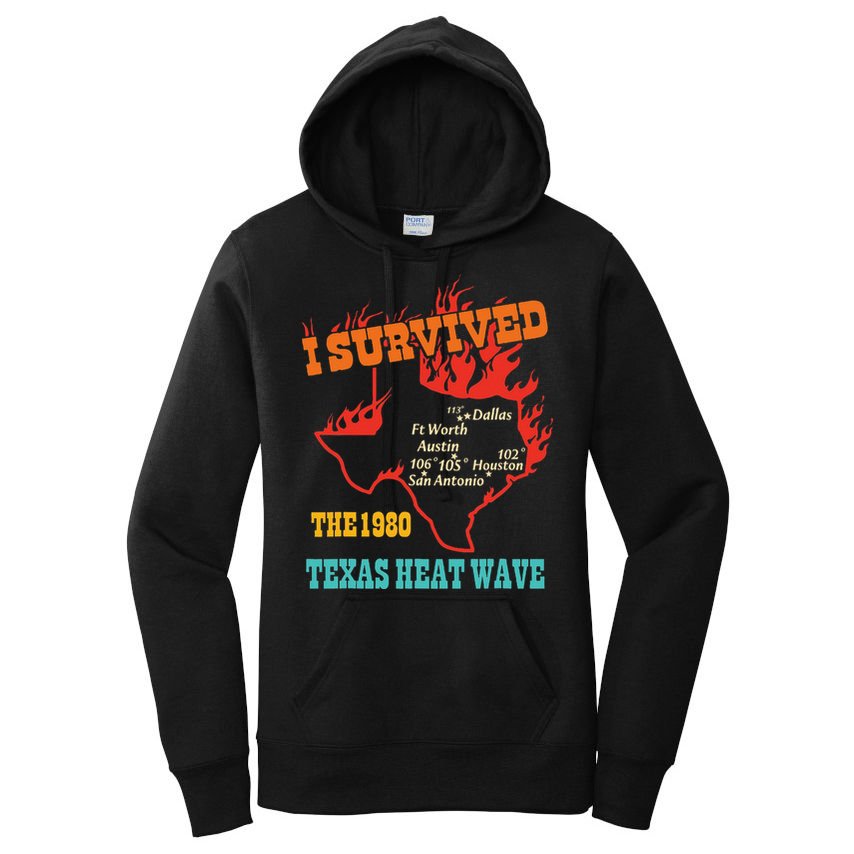 I Survived The 1980 Texas Heat Wave Vintage Quote Women's Pullover Hoodie