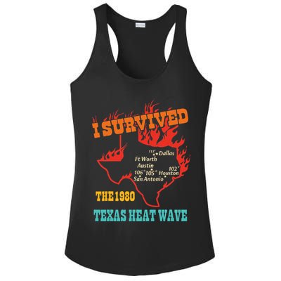 I Survived The 1980 Texas Heat Wave Vintage Quote Ladies PosiCharge Competitor Racerback Tank