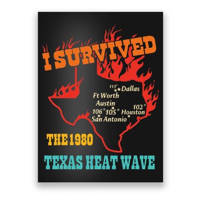 I Survived The 1980 Texas Heat Wave Vintage Quote Poster
