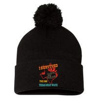 I Survived The 1980 Texas Heat Wave Vintage Quote Pom Pom 12in Knit Beanie