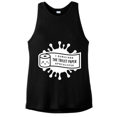 I Survived The Toilet Paper Apocalypse Ladies PosiCharge Tri-Blend Wicking Tank