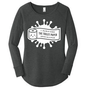 I Survived The Toilet Paper Apocalypse Women's Perfect Tri Tunic Long Sleeve Shirt