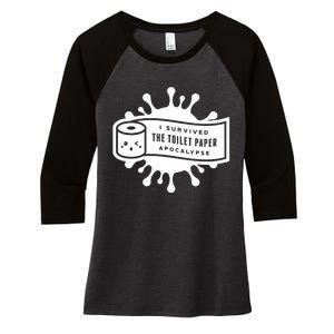 I Survived The Toilet Paper Apocalypse Women's Tri-Blend 3/4-Sleeve Raglan Shirt