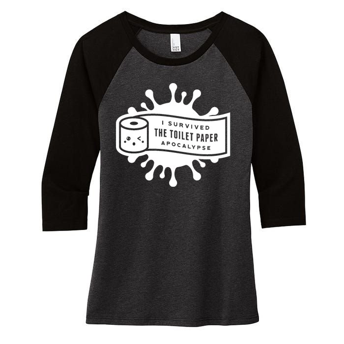 I Survived The Toilet Paper Apocalypse Women's Tri-Blend 3/4-Sleeve Raglan Shirt