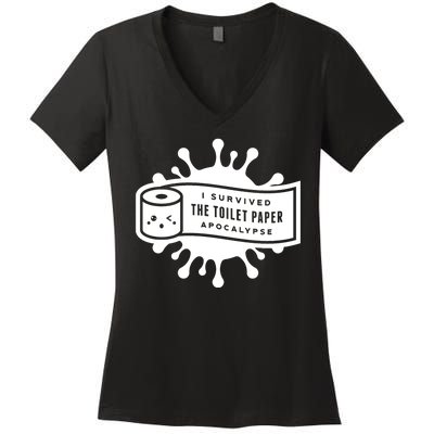 I Survived The Toilet Paper Apocalypse Women's V-Neck T-Shirt