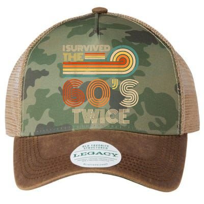 I Survived The 60s Twice Sixties 70th 70s Year Old Birthday Legacy Tie Dye Trucker Hat