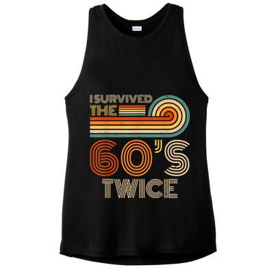 I Survived The 60s Twice Sixties 70th 70s Year Old Birthday Ladies PosiCharge Tri-Blend Wicking Tank