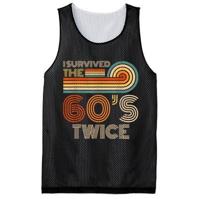 I Survived The 60s Twice Sixties 70th 70s Year Old Birthday Mesh Reversible Basketball Jersey Tank